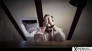 Two insatiable step-sisters share their sex slave in a hot threesome