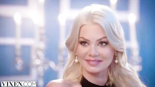 A stunning blonde, Riley Steel, got a private room and oil to seduce her man