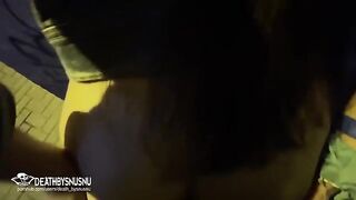 I fucked an Spanish slut and made her squirt in the street