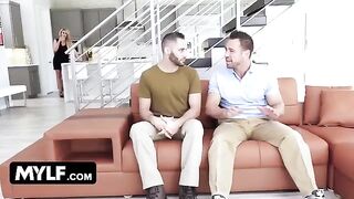 Hot MILF welcomes soldier with a big dick into her home