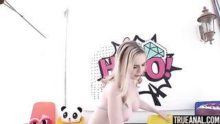 Blonde Rebel Rhyder gets her asshole gapped hard