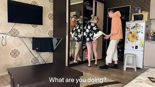 A young guy had sex without condoms with a milf who did not wear panties