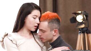 Day pickup ends with a hot young girl getting fucked hard and cum on her face