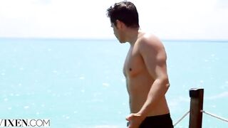 Gianna Dior stuck on a desert island, finds pleasure in intense sex