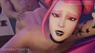 Hentai compilation with Fortnite characters in 3D action