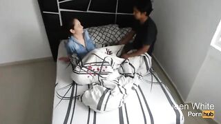 She enters the room of her friends