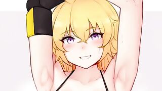 Yang from RWBY is hungry for cock and cum, fucking jerk off instructions!
