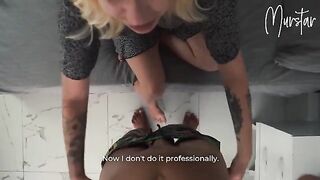 A hot blonde babe got fucked by a handsome guy from the cleaning company