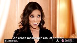 The sexy masseuse with an oiled body satisfies her client’s desires