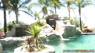 Skinny petite teen Aliya Brynn gets her pussy filled with BBCs in a massive interracial gangbang