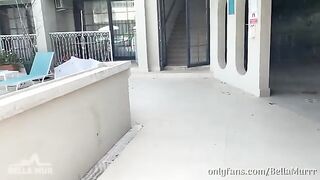 A slutty wife got her big ass oiled and fucked by a stranger on vacation