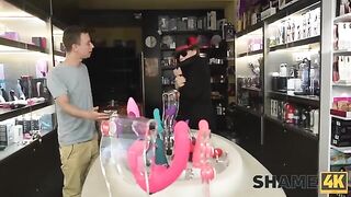 Trickster led mature neighbor dildo lover from shop to house