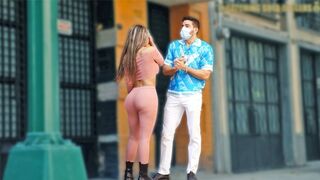 The rich guy fucks Latina with a big ass and fake boobs