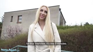 Public Agent picks up blonde MILF for a steamy basement session