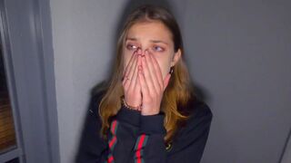 We fucked on the stairs while parents were at home - Cum in panties - POV 4K