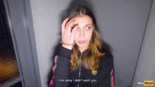 We fucked on the stairs while parents were at home - Cum in panties - POV 4K