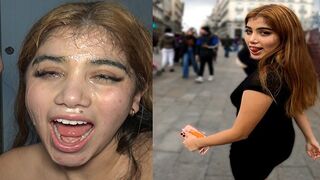 Submissive Latina teen Marina Gold gets fucked on the street by a stranger