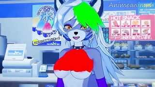Roxanne Wolf is having fun with Freddy in an uncensored 3D hentai