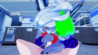 Roxanne Wolf is having fun with Freddy in an uncensored 3D hentai