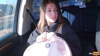 A cute girl hitchhiker agreed to engage in oral for cash - Public Agent