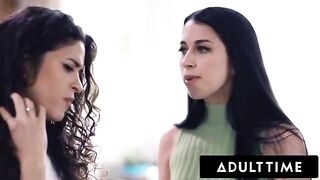 A girl is having fun with her girlfriend in the women's world