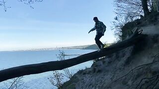 A walk with a Chihuahua around Gdynia Orłowo, exploring abandoned buildings and bold public encounters
