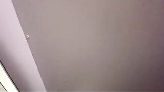 Blonde fucks in the airport toilet, huge cumshot