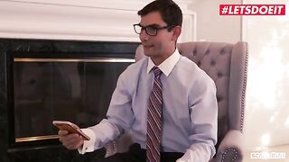 Gina Valentina seduces a lawyer and his wife in the hottest foursome scene