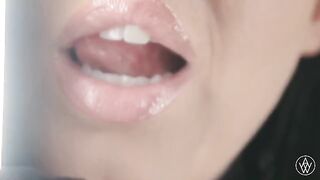 Brunette woman with big natural tits fucks in anal and double penetration