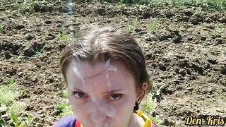 A cute girl got a lot of warm cum on her face and hair in this steamy compilation