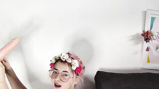 The cute and pretty girl Argentina has a big dick in her mouth