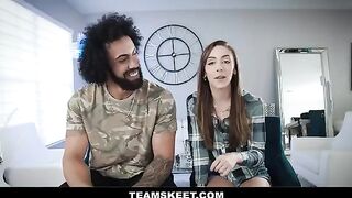 Girl is fucked in crazy poses by her boyfriend, showcasing petite allure