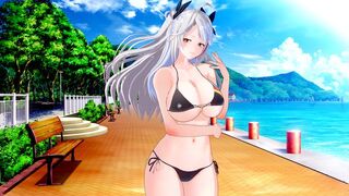 Huge tits Waifu Prinz Eugen gets fucked in POV style