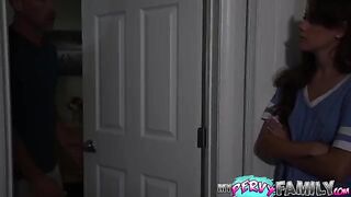 Skinny babe Selena Love gets creampied by her stepdad in a taboo scene