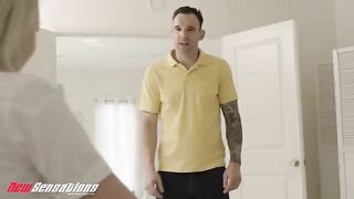 A guy is having fun with his boss's daughter Britt Blair