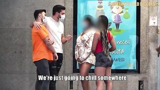 Two girls are having fun with two guys in an unforgettable experience
