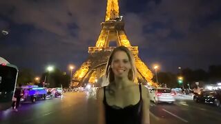Petite girl gets slapped, choked, bent over and fucked hard on the couch in Paris - Date Night #09
