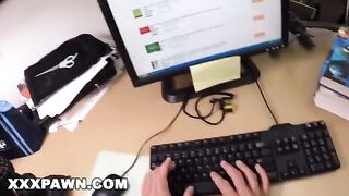 A broke college student gets fucked in a pawn shop by BangBros