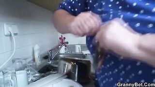 80 years old hot grandma is still able to please young guys