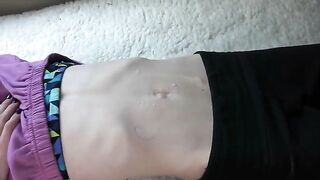 Hot belly button fetish with navel play and deep pokes in HD