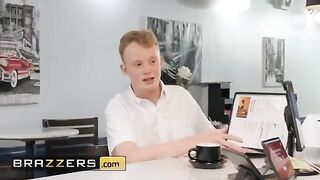 A bored waitress tries to earn some extra tips by showing off her assets