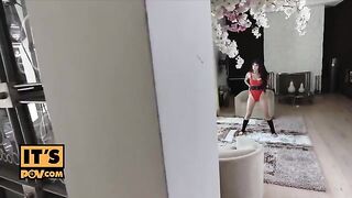 The stepson checked his dad’s mistress Brenna Sparks for strength in her pussy
