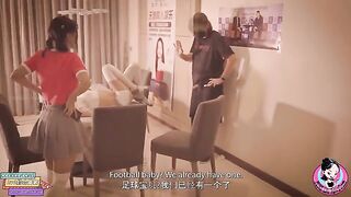 A sexy Chinese girl is training to join the soccer team
