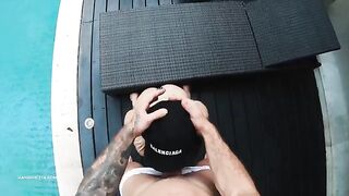 Bikini girl gets her asshole filled with cum in a rough POV session
