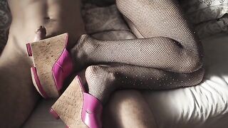 A sexy girl in high heels and pantyhose is always exciting