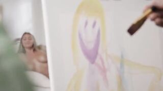 Art teacher has a threesome with two hot students London River and Kayley Gunner