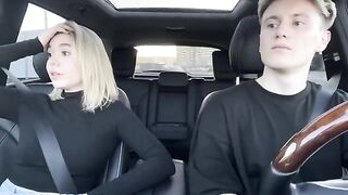 The hot girl is going to pay for the taxi ride with her mouth