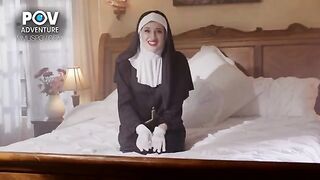 A sexy nun satisfies her desires in a daring Real POV Adventure