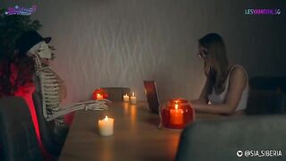 Strap-on Halloween XXX parody with sexy cosplay and intense action