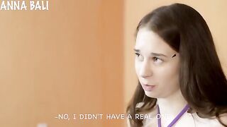 A cute girl has sex with her stepdad for the first time in front of her friend